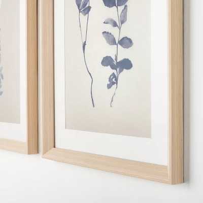 (Set Of 2) 18" X 24" Naive Floral Sketch Framed Wall Arts Blue - Threshold™ Designed With Studio McGee - Image 2