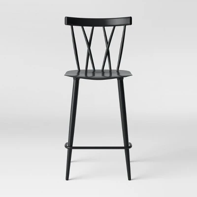 Set Of 2 Becket Metal X Back Counter Height Barstool Black - Threshold™ - Image 2