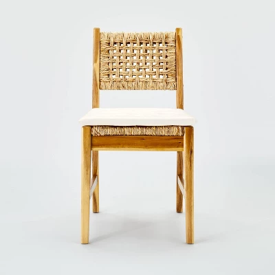 2pk Temescal Valley Wood And Woven Dining Chairs With Cushion Cream - Threshold™ Designed With Studio McGee - Image 2