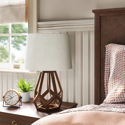 Large Wood Geo Assembled Table Lamp - Threshold™ - Image 2