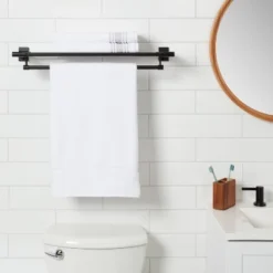Modern Towel Rack Black - Threshold™