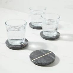 4pk Marble Coasters Gray - Threshold™