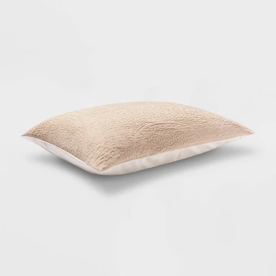 Matelassé Medallion Coverlet Sham Beige - Threshold™ - Image 2