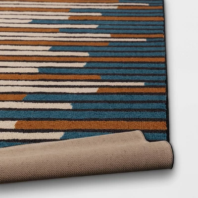 Striped Area Rug Turquoise/Yellow - Threshold™ - Image 3