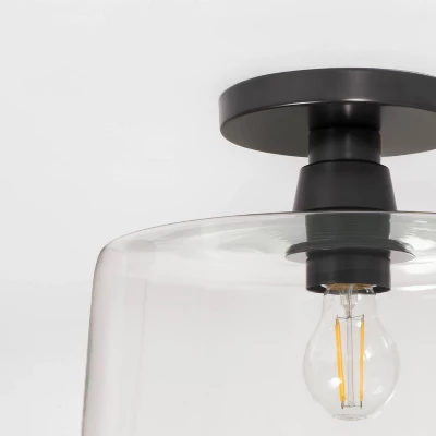 Glass Semi Flushmount Ceiling Light Black - Threshold™ Designed With Studio McGee - Image 3