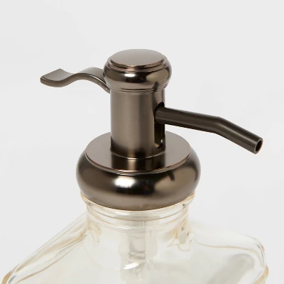 Short Antique Glass Soap Pump Brown - Threshold™ - Image 3