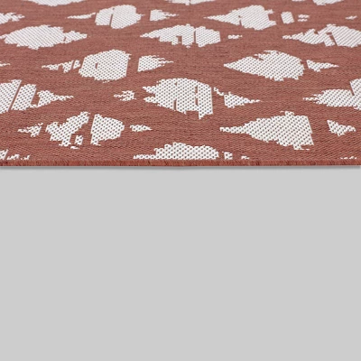 5' X 7' Diamond Outdoor Rug Orange - Threshold™ - Image 4