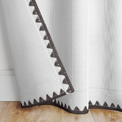 1pc 54"x84" Light Filtering Stitched Edge Curtain Panel Cream - Threshold™ - Image 2