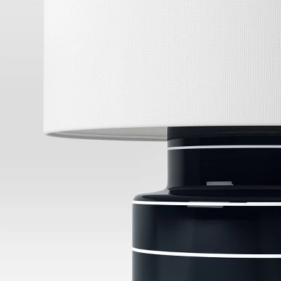 Glossy Table Lamp Navy And White (Includes LED Light Bulb) - Threshold™ - Image 3