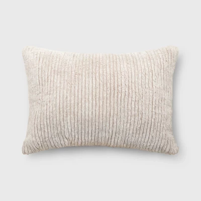 Striped Faux Fur Lumbar Throw Pillow - Threshold™ - Image 5