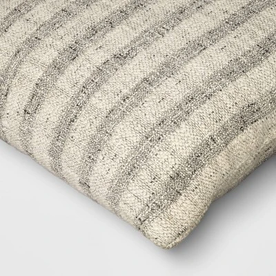 Woven Striped Square Throw Pillow Black/Ivory - Threshold™ - Image 3