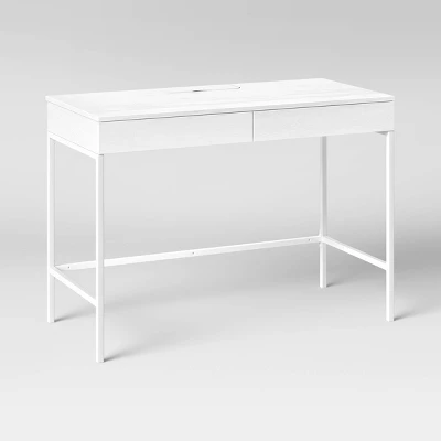 Loring Wood Writing Desk With Drawers And Charging Station - Threshold™ - Image 11