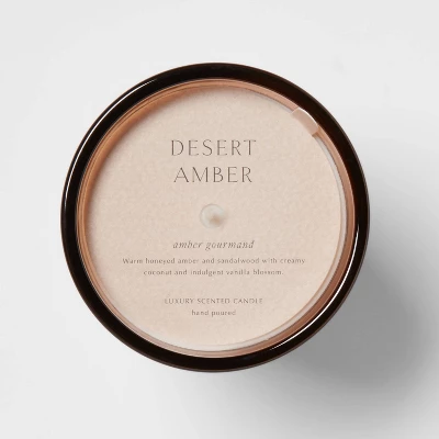 Colored Vase Glass With Dustcover Desert Amber Candle Brown - Threshold™ - Image 4