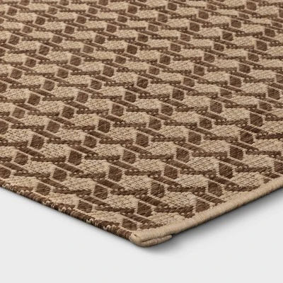 Cane Weave Outdoor Rug Tan - Threshold™ - Image 2