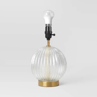 Small Ribbed Glass Lamp Base Clear - Threshold™ - Image 4