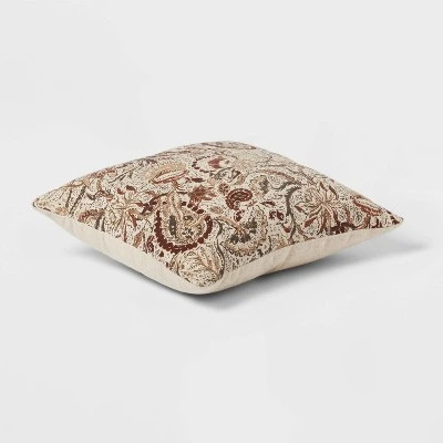 18"x18" Traditional Paisley Square Decorative Pillow Beige/Brown - Threshold™ - Image 2