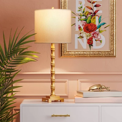 Large Bamboo Table Lamp (Includes LED Light Bulb) Brass - Threshold™ - Image 2
