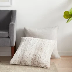 Snow Leopard Ombre Faux Fur Throw Pillow - Threshold™