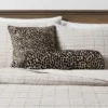 Square Jacquard Leopard Decorative Throw Pillow Black/Natural - Threshold™