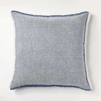 Oversized Reversible Linen Square Throw Pillow With Frayed Edges - Threshold™ Designed With Studio McGee - Image 6