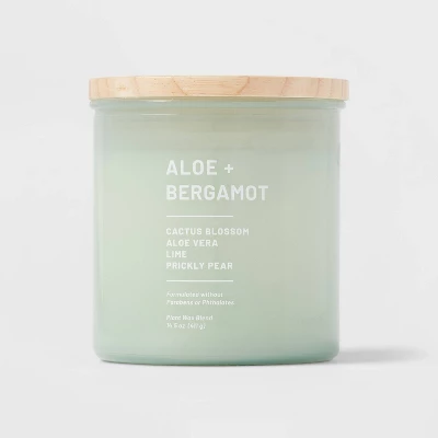 Glass Jar Aloe And Bergamot Candle Green - Threshold™ - Image 4