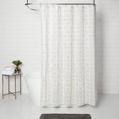 Shapes Shower Curtain White - Threshold™ - Image 2