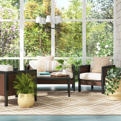 Bryant 2pk Faux Wood Patio Club Chairs - Gray/Natural - Threshold™