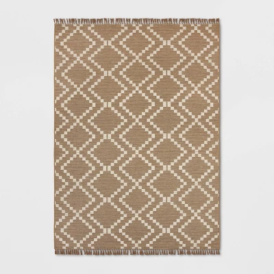 Check Diamonds Outdoor Rug Tan - Threshold™ - Image 6