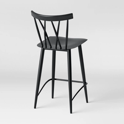 Set Of 2 Becket Metal X Back Counter Height Barstool Black - Threshold™ - Image 4