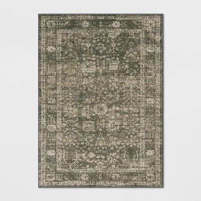 Floral Woven Area Rug Gray - Threshold™ - Image 3