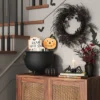 Medium Halloween Glass Pumpkin Black - Threshold™