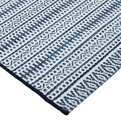 Pattern Stripe Outdoor Rug Blue - Threshold - Image 3