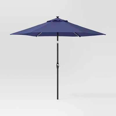 9'x9' Market Solar Patio Umbrella - Black Pole - Threshold™ - Image 6