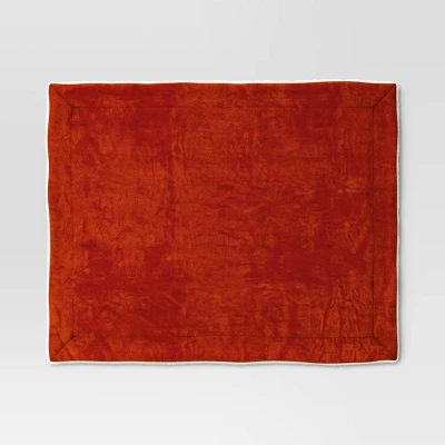 Solid Printed Plush With Shearling Reverse Throw Blanket - Threshold™ - Image 2