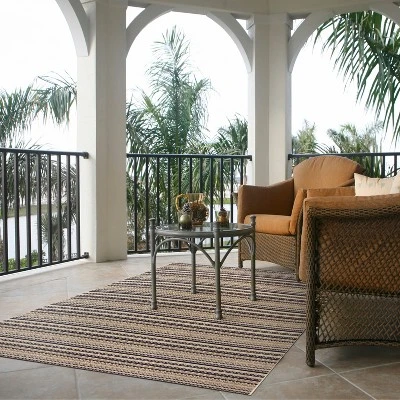 7' X 10' Lake Stripe Outdoor Rug Navy - Threshold™ - Image 3