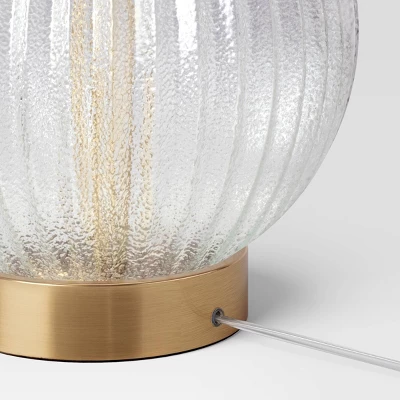 Small Ribbed Glass Lamp Base Clear - Threshold™ - Image 3