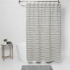 Striped Shower Curtain Black/White - Threshold™