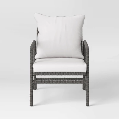 2pc Granby Padded Wicker Outdoor Patio Chairs, Club Chairs Gray - Threshold™ - Image 3