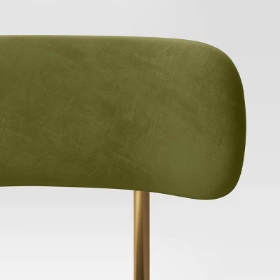 Orion Luxe Dining Chair With Brass Legs Olive Green Velvet - Threshold™ - Image 4