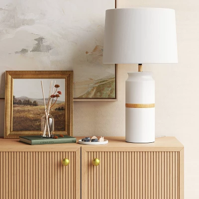 Ceramic And Wood Table Lamp (Includes LED Light Bulb) - Threshold™