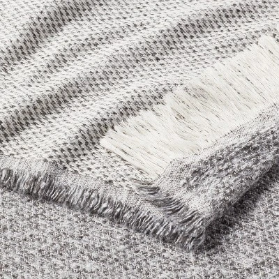 60"x80" Marled Boucle Bed Throw With Fringe Gray - Threshold™ - Image 2