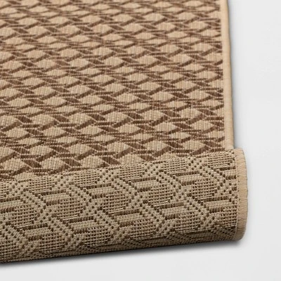 Cane Weave Outdoor Rug Tan - Threshold™ - Image 3