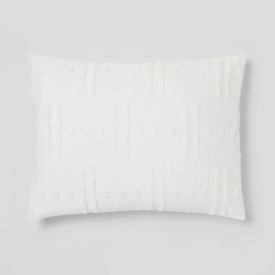 8pc Tufted Broken Stripe Comforter Bedding Set White - Threshold™ - Image 6