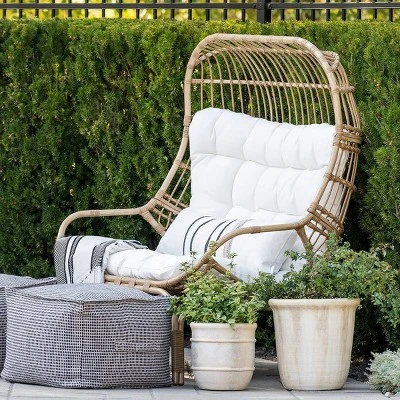 Wicker & Metal Outdoor Patio Chair, Egg Chair Natural - Threshold™ Designed With Studio McGee - Image 6