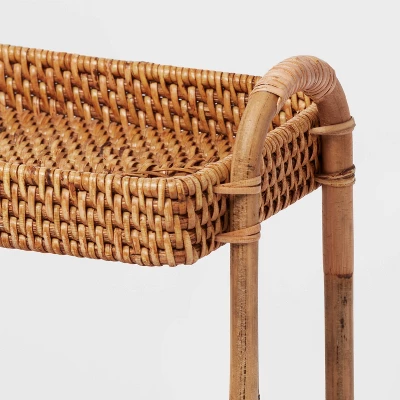 Natural Woven Tiered Vanity Bathroom Tray - Threshold™ - Image 3