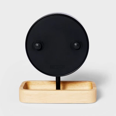6.5" Desk Clock With Wood Tray - Threshold™ - Image 2