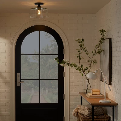 Glass Semi Flushmount Ceiling Light Black - Threshold™ Designed With Studio McGee - Image 2