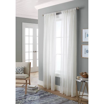 1pc 54"x84" Sheer Linen Window Curtain Panel Natural Linen - Threshold™ - Image 2
