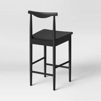 Biscoe Wood Counter Height Barstool Black - Threshold™ - Image 3