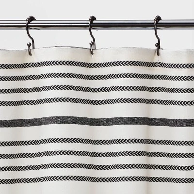 Striped Shower Curtain Black/White - Threshold™ - Image 2